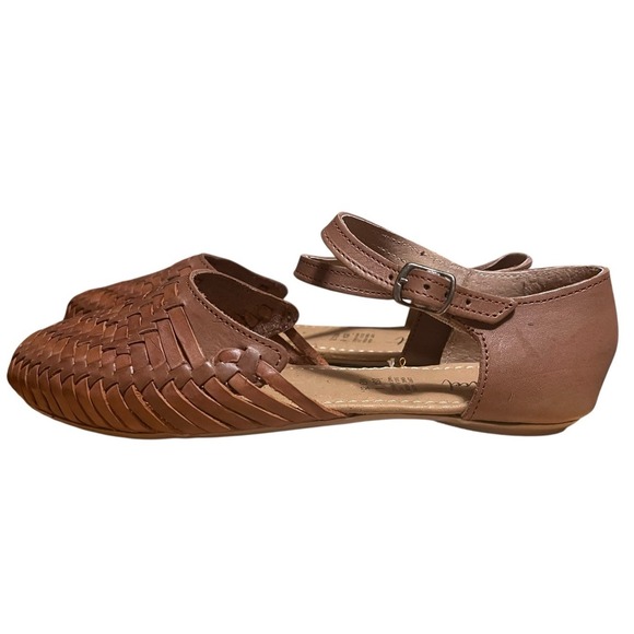 Mexican Huaraches Leather Handmade Woven Flats,‎ Sandals Woman's Sz 8 Brown - Picture 6 of 14